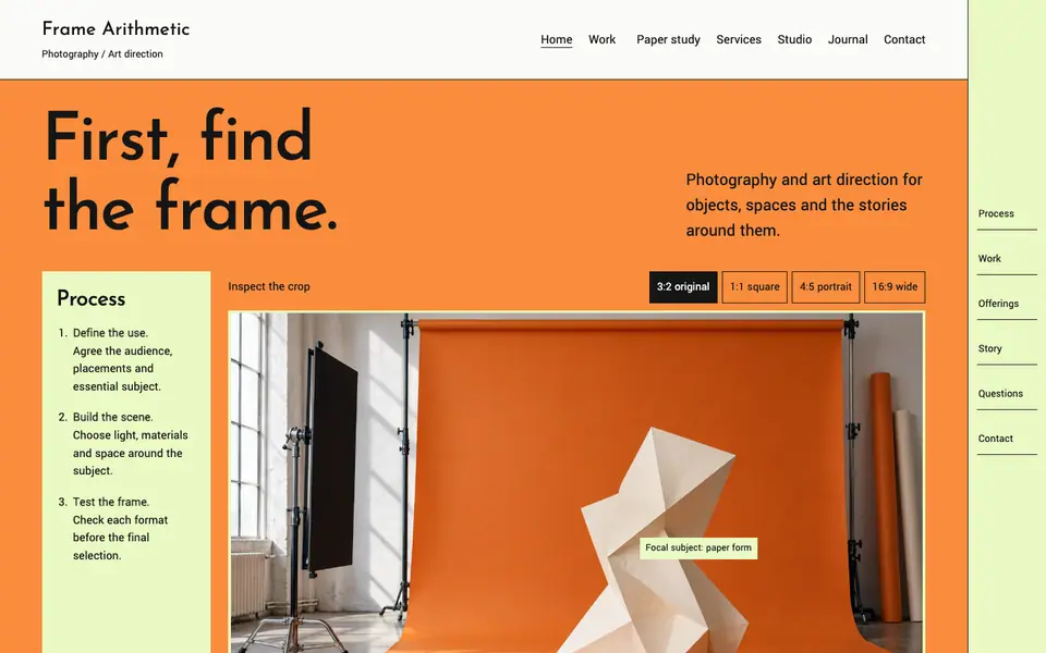 Look 1, Frame Arithmetic: sample home page on a computer