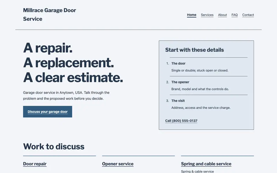 Look 2, Installation estimate: sample home page on a computer