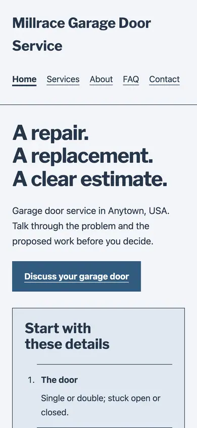Look 2, Installation estimate: sample home page on a phone