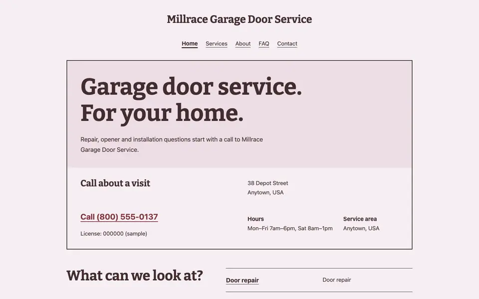 Look 3, Neighborhood service card: sample home page on a computer