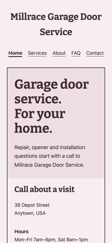Look 3, Neighborhood service card: sample home page on a phone
