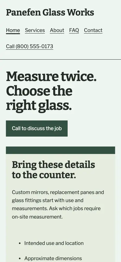Look 3, Measurement counter: sample home page on a phone
