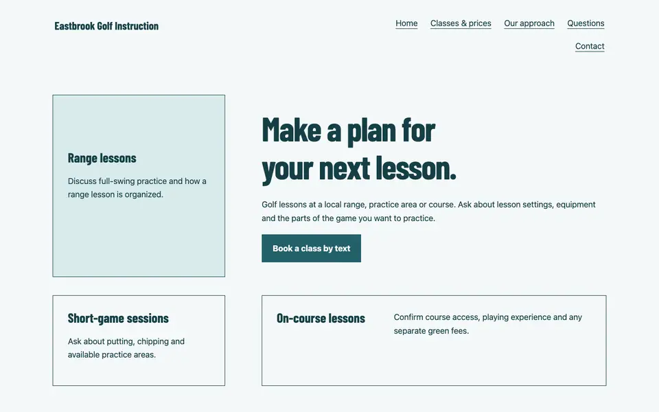 Look 1, Practice area guide: sample home page on a computer