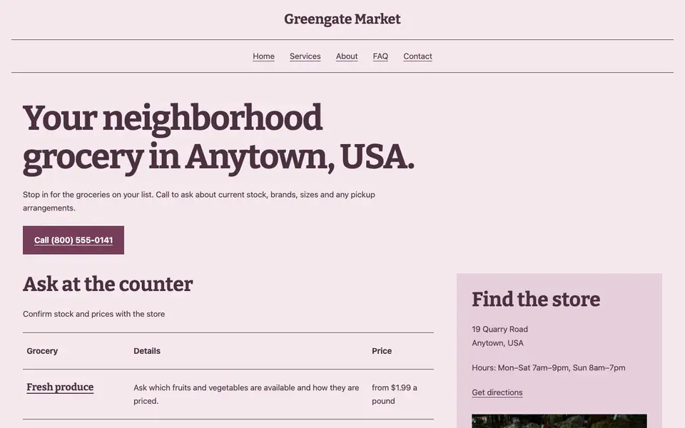 Look 2, Grocery counter receipt: sample home page on a computer