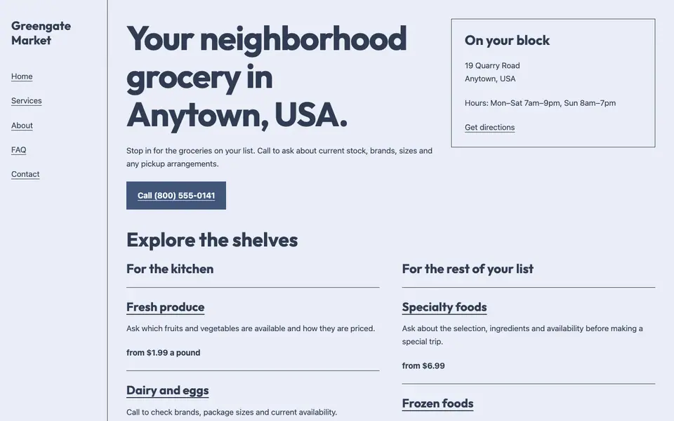 Look 3, Neighborhood grocery circular: sample home page on a computer