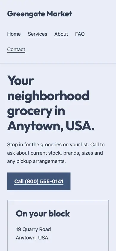 Look 3, Neighborhood grocery circular: sample home page on a phone