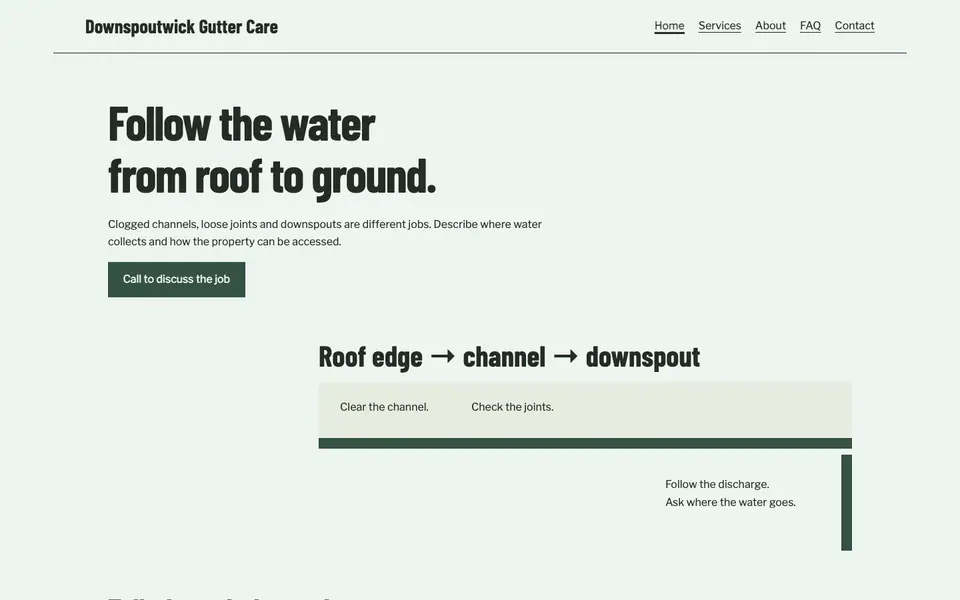 Look 1, Roofline flow: sample home page on a computer