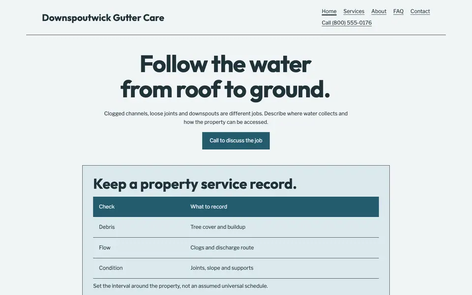 Look 3, Seasonal service ledger: sample home page on a computer