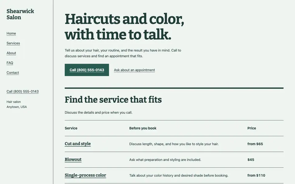 Look 2, Appointment book: sample home page on a computer