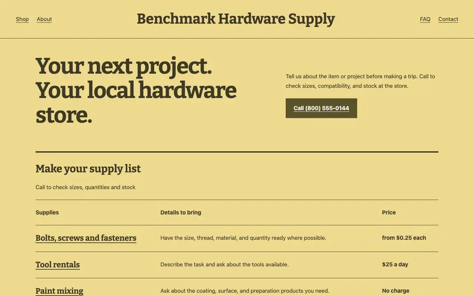 Look 3, Neighborhood project circular: sample home page on a computer