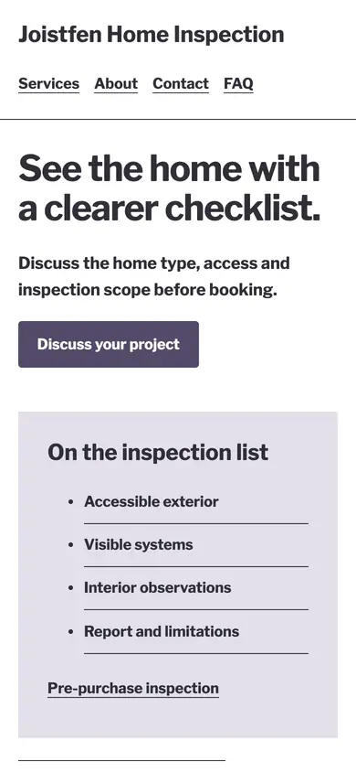 Look 1, Room by room checklist: sample home page on a phone