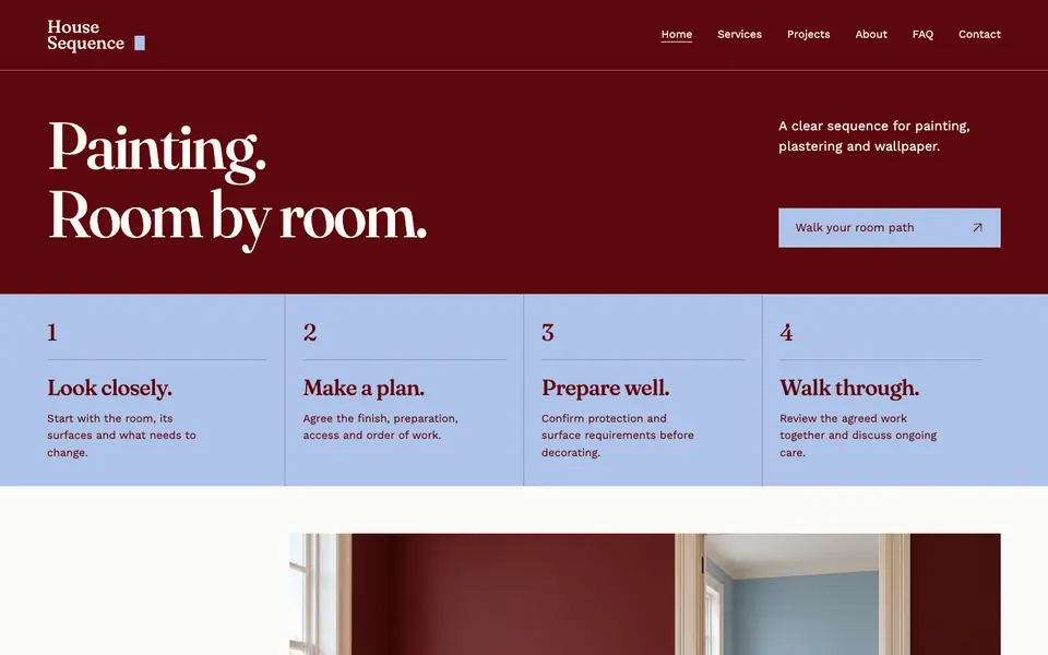 Look 1, House Sequence: sample home page on a computer