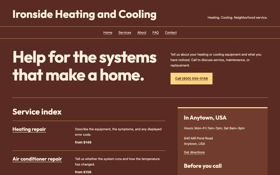 Look 2, Neighborhood service index: sample home page on a computer
