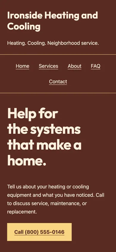 Look 2, Neighborhood service index: sample home page on a phone