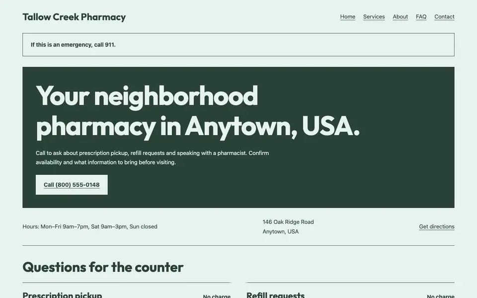 Look 1, Neighborhood pharmacy sign: sample home page on a computer