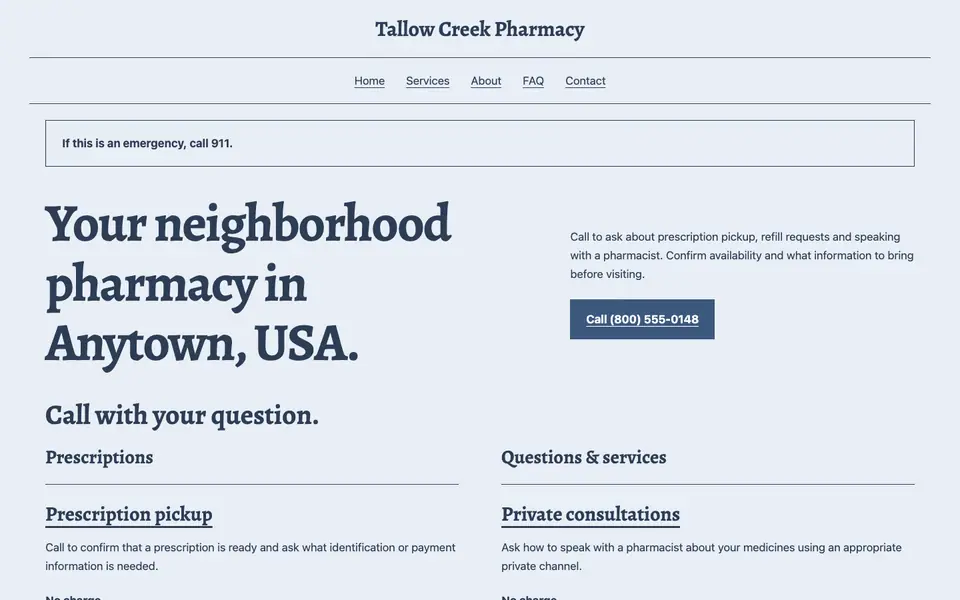 Look 3, Prescription inquiry notebook: sample home page on a computer