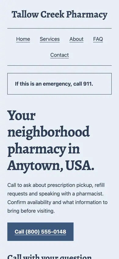 Look 3, Prescription inquiry notebook: sample home page on a phone