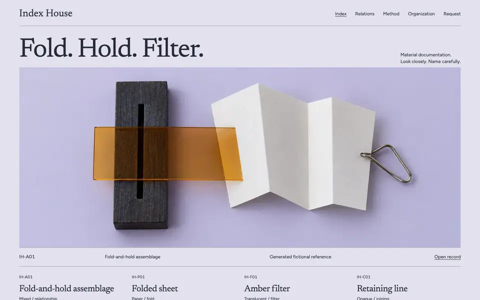 Look 1, Index House: sample home page on a computer