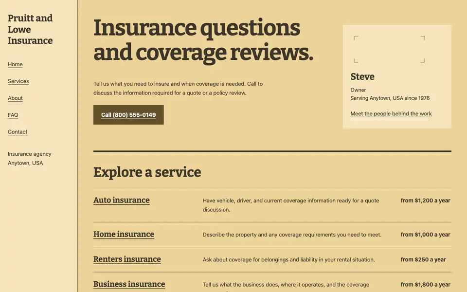 Look 3, Local policy directory: sample home page on a computer