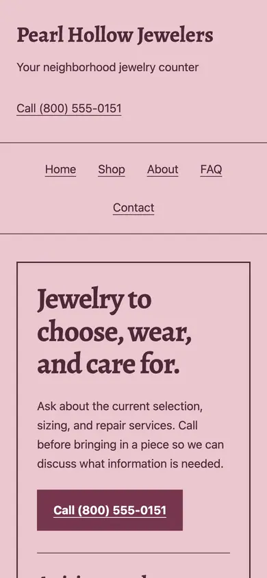 Look 2, Gift-counter card: sample home page on a phone