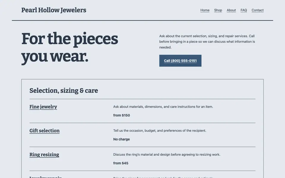 Look 3, Workshop receipt: sample home page on a computer