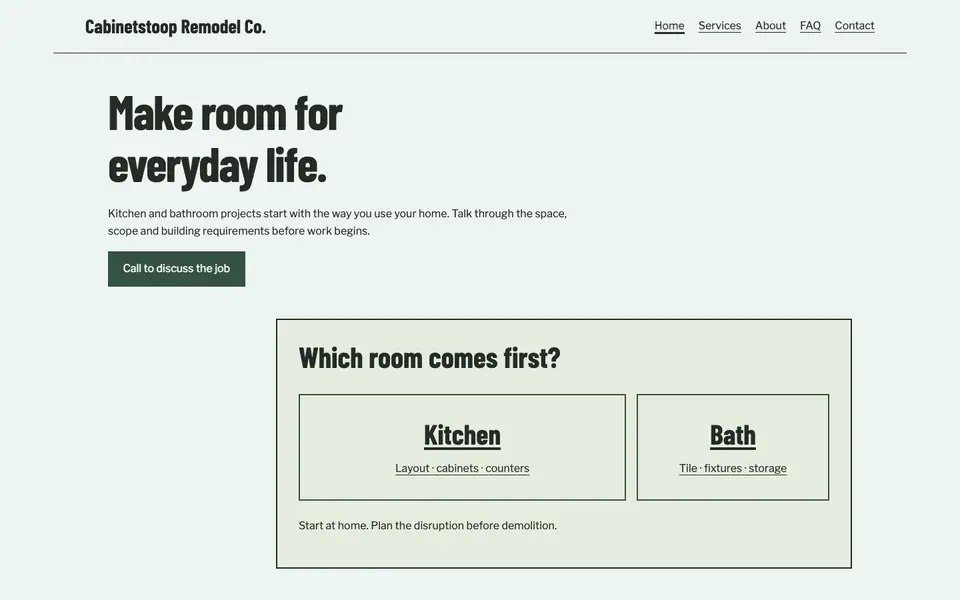 Look 1, Room plan: sample home page on a computer