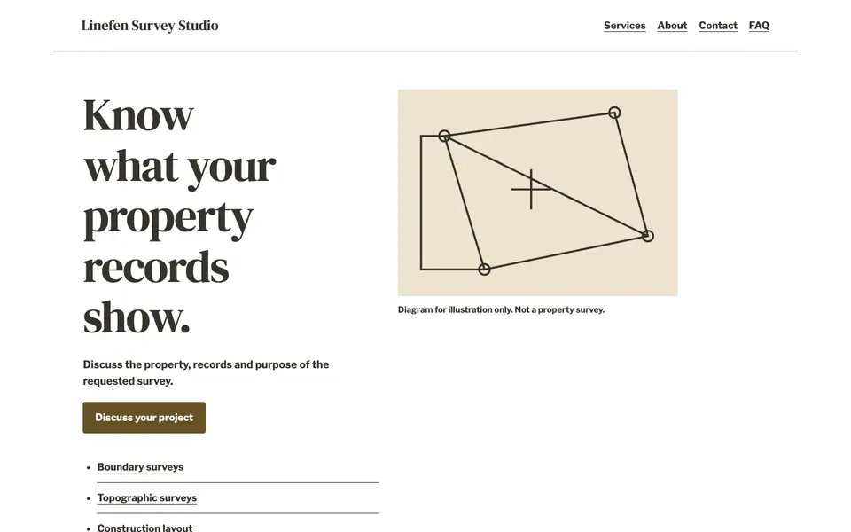 Look 1, Property boundary key: sample home page on a computer