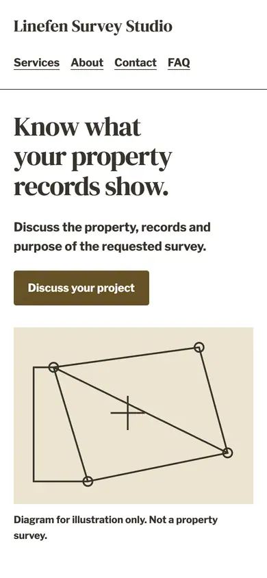 Look 1, Property boundary key: sample home page on a phone