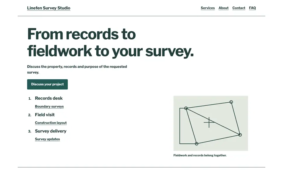 Look 3, Fieldwork route register: sample home page on a computer
