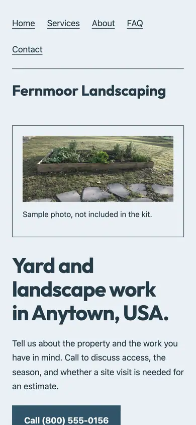 Look 3, Backyard project book: sample home page on a phone