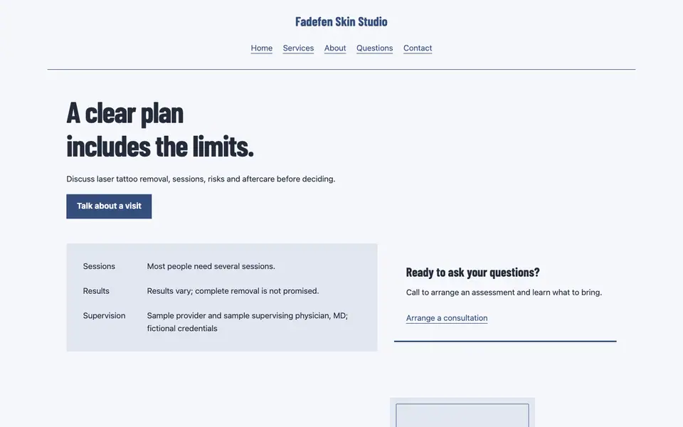 Look 3, Plan and limits register: sample home page on a computer