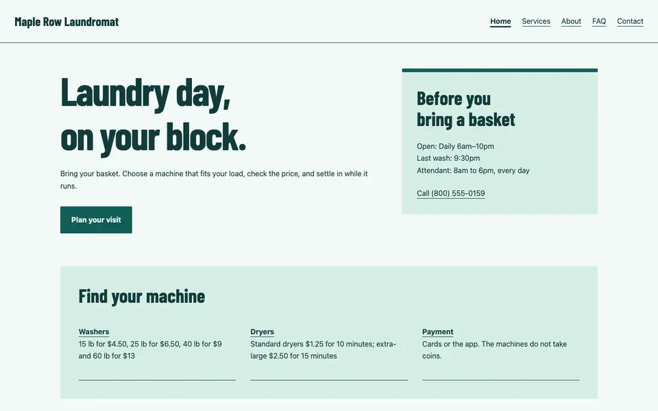 Look 1, Window lettering: sample home page on a computer