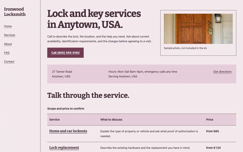 Look 3, Hardware counter guide: sample home page on a computer