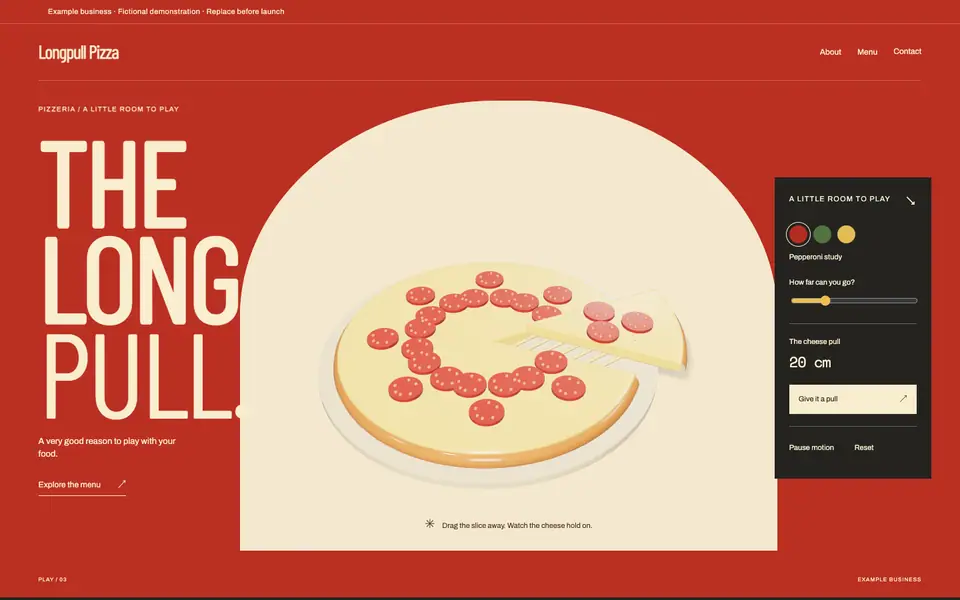 Look 1, Longpull: sample home page on a computer