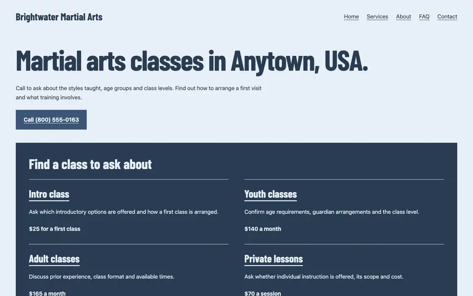 Look 1, Neighborhood training hall: sample home page on a computer