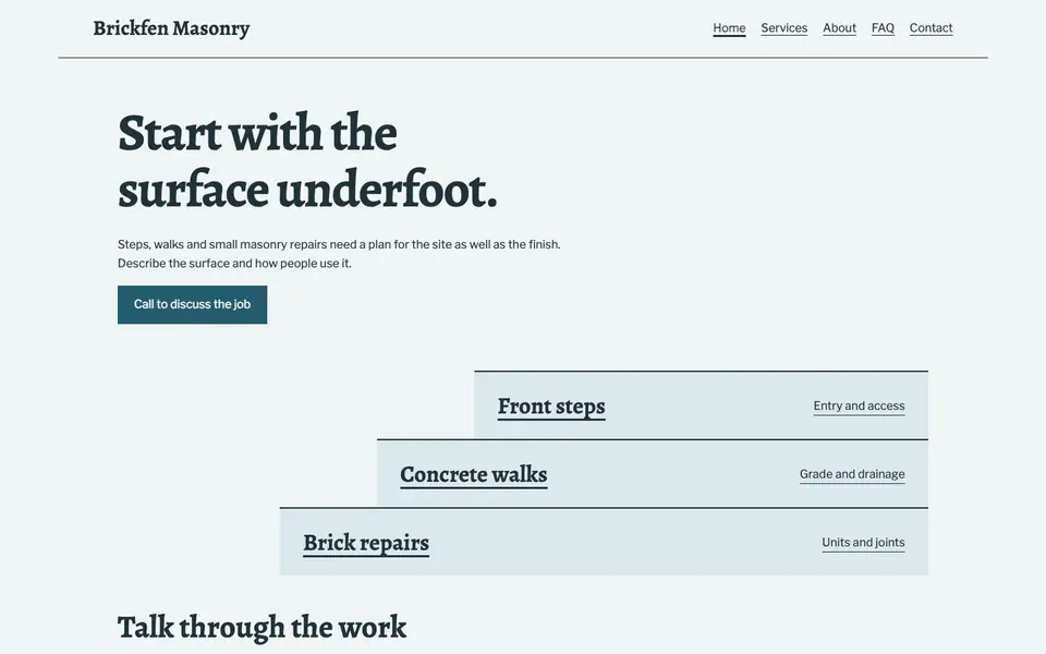 Look 1, Entry steps: sample home page on a computer