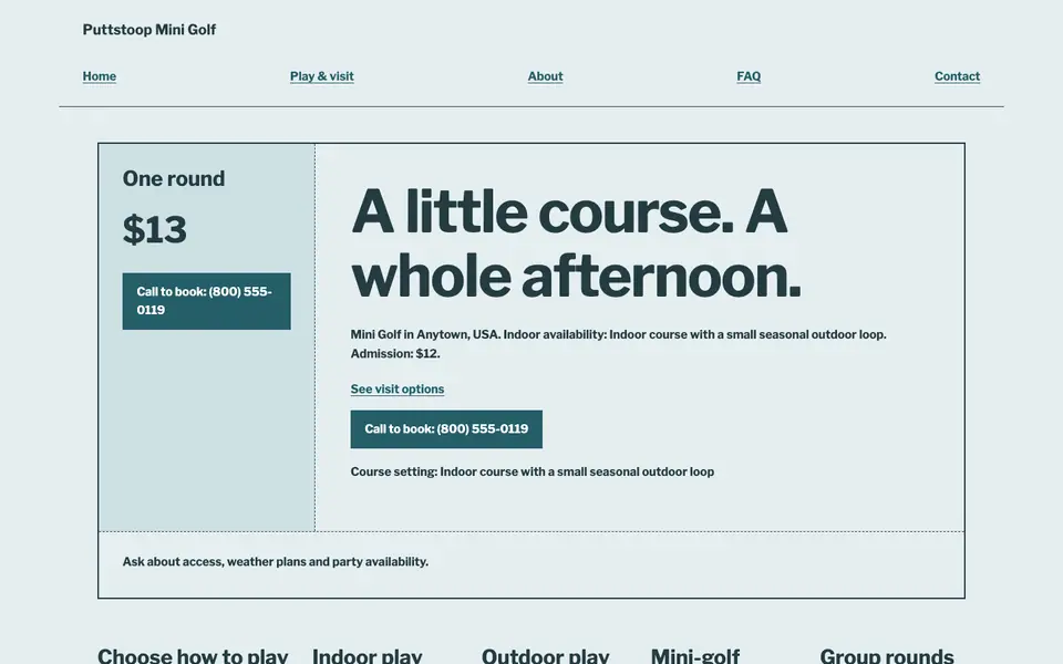 Look 2, Round admission stub: sample home page on a computer