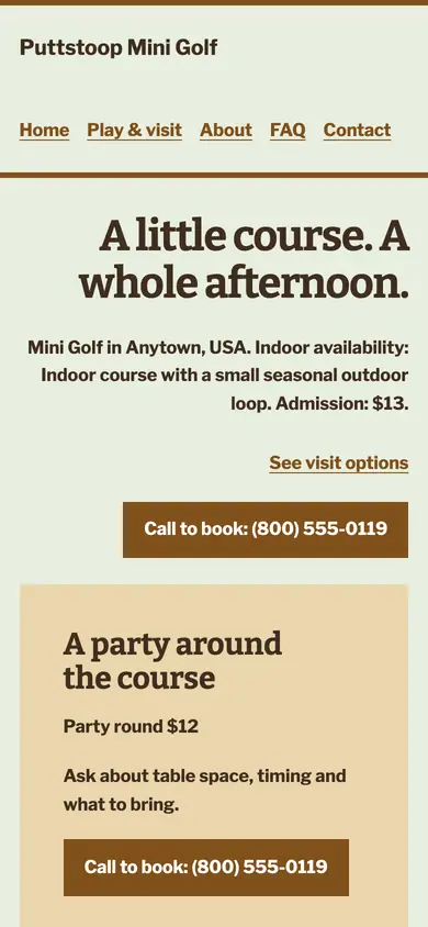 Look 3, Party picnic planner: sample home page on a phone