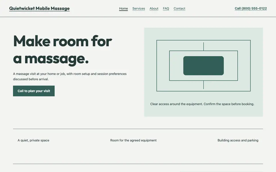 Look 1, The room-clearance plan: sample home page on a computer