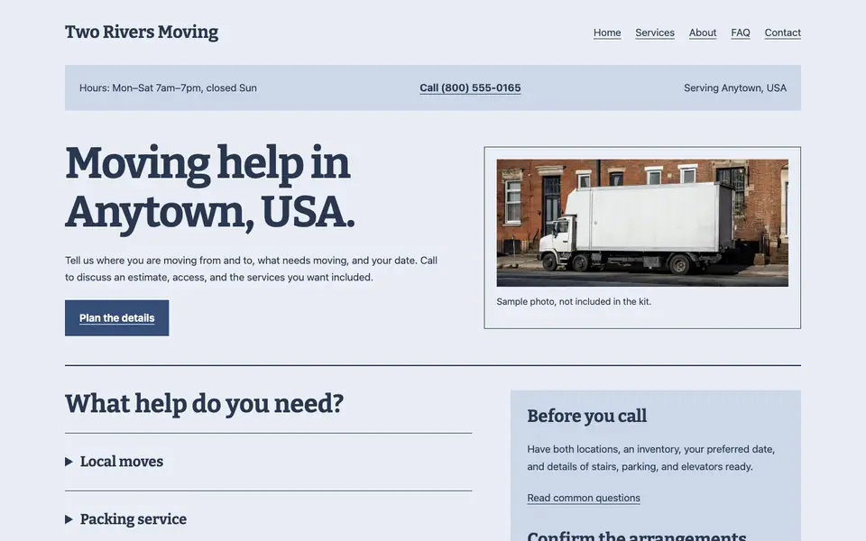 Look 3, Apartment building move notice: sample home page on a computer