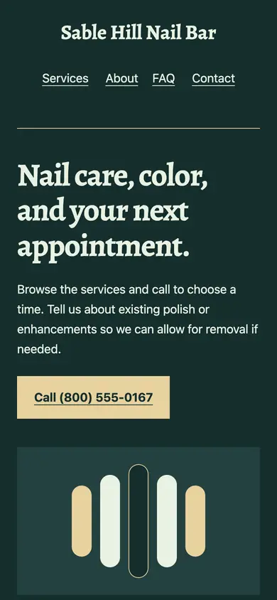 Look 2, Color reference album: sample home page on a phone