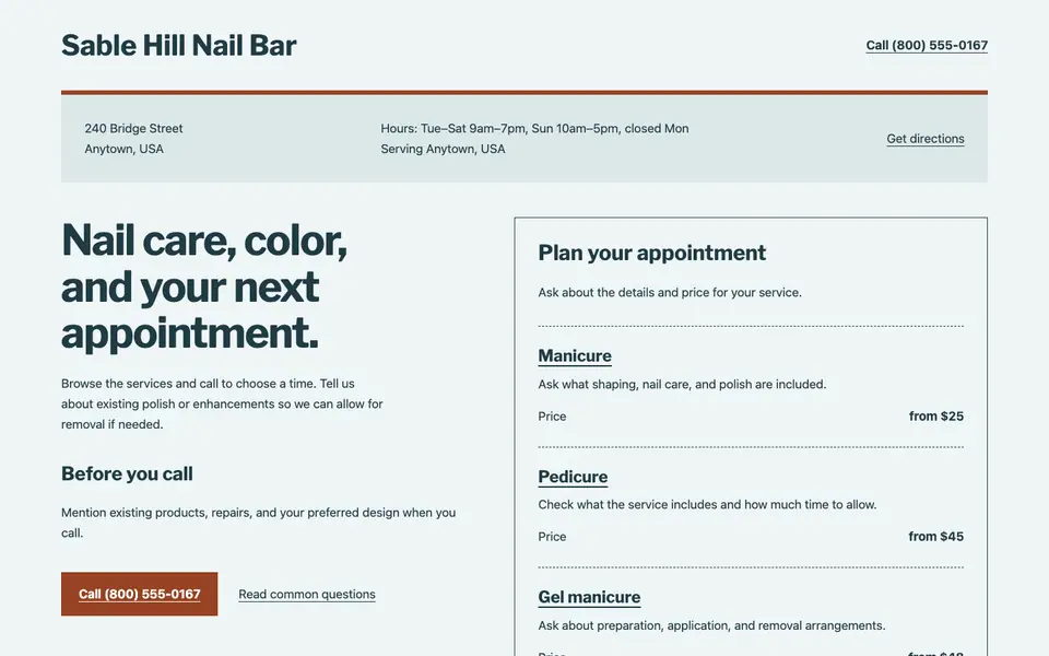 Look 3, Appointment slip: sample home page on a computer