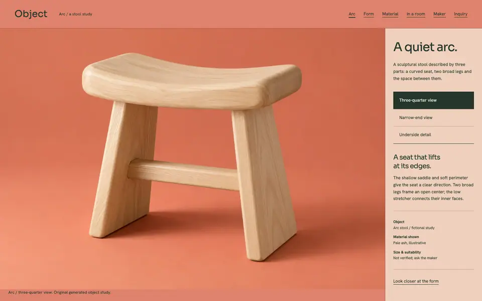 Look 1, Object: sample home page on a computer