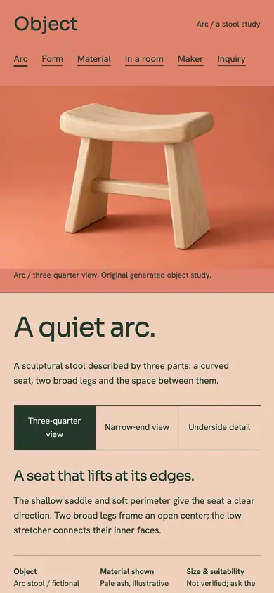 Look 1, Object: sample home page on a phone