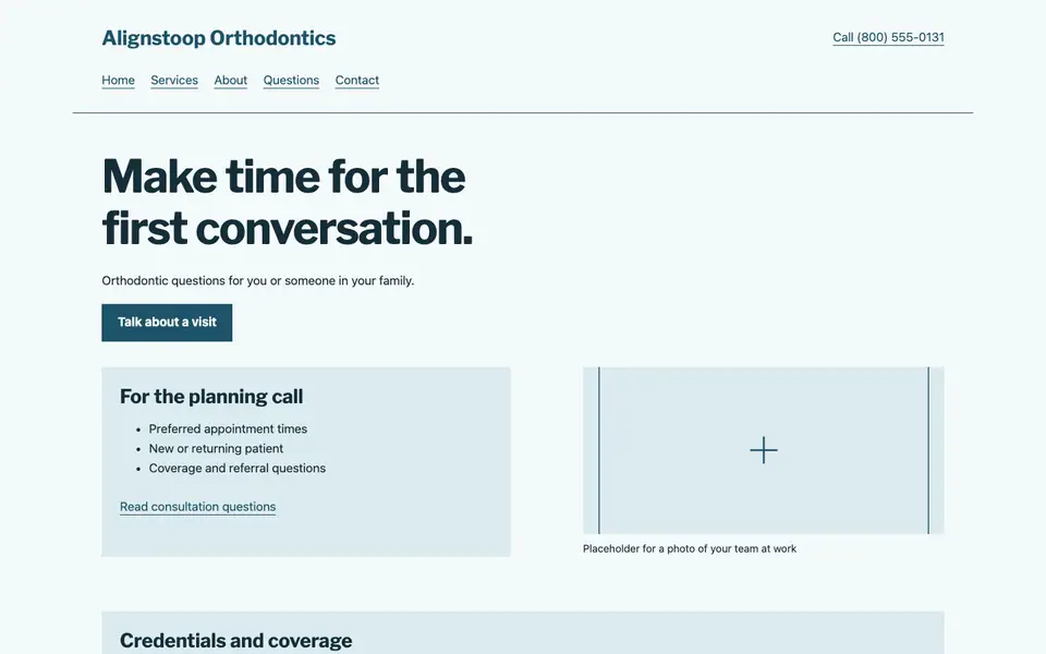Look 2, Family consultation calendar: sample home page on a computer