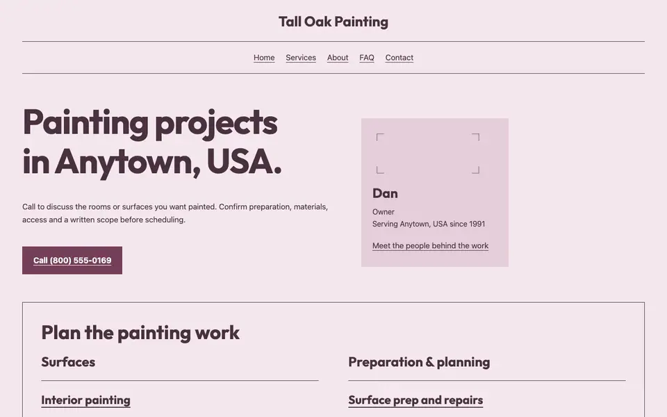 Look 3, Room preparation notebook: sample home page on a computer