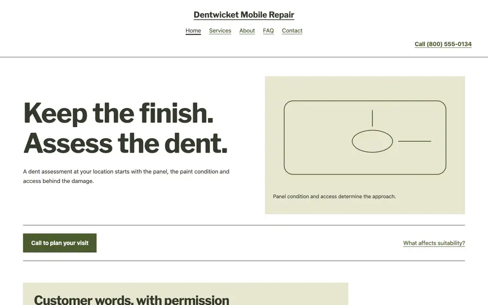 Look 3, The paint-preservation conversation: sample home page on a computer