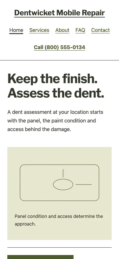 Look 3, The paint-preservation conversation: sample home page on a phone