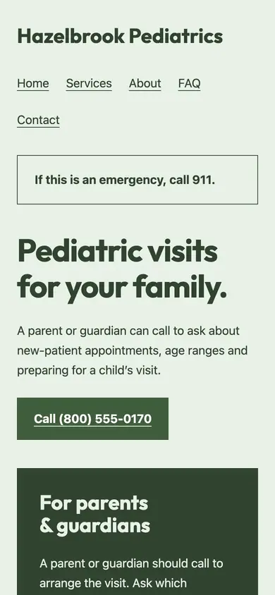 Look 1, Parent bulletin: sample home page on a phone