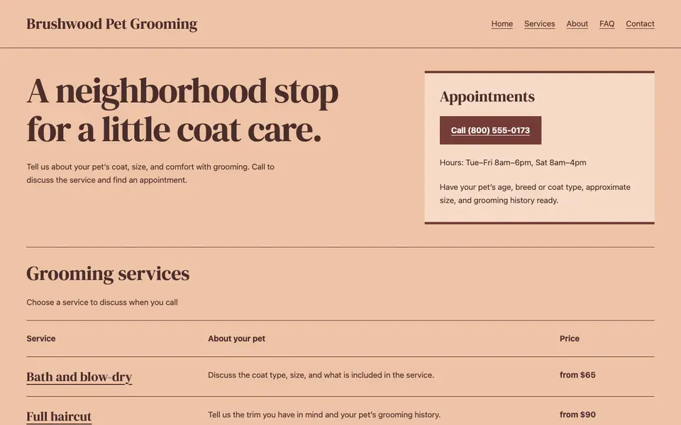 Look 3, Corner-shop care sign: sample home page on a computer
